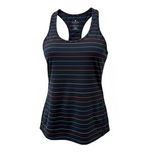 Athleta Tank Top Women's Small Navy Multicolor Stripe Racerback Athletic Gym